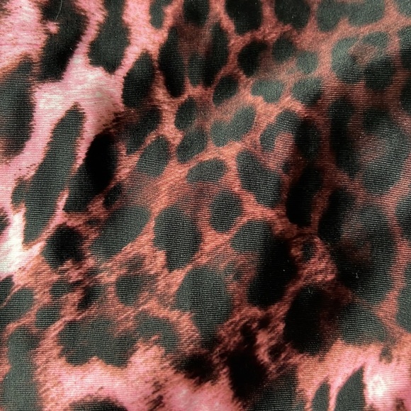 Sauvage Animal Print Side Lace One Piece Size Small Pink & Brown - Picture 13 of 14
